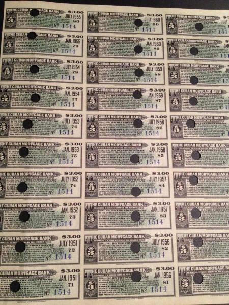 Cuba - 30 Cupons (Julho 1955 - Janeiro 1961) FE